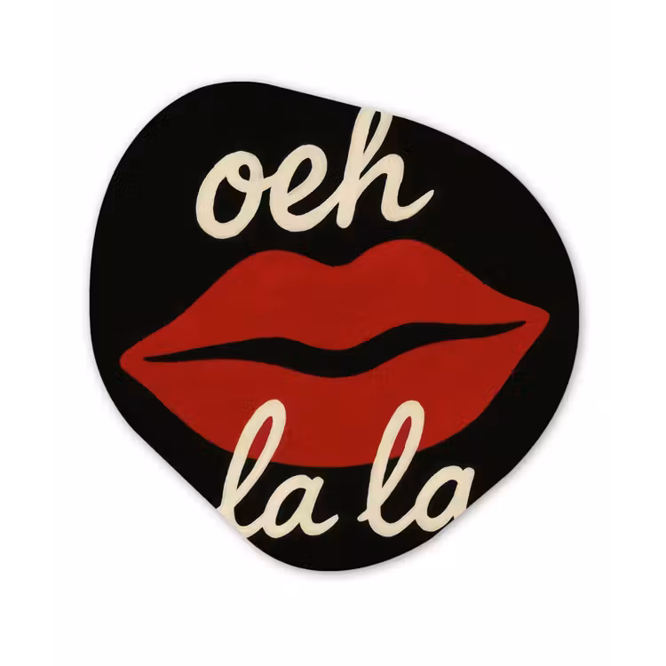Lip - Rood - Quote Wandcirkel Organisch Forex 3mm klein -3d