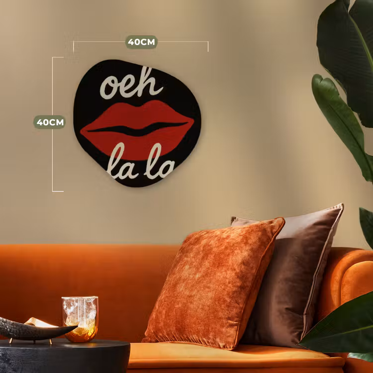 Lip - Rood - Quote Wandcirkel Organisch Forex 3mm klein -sfeer3