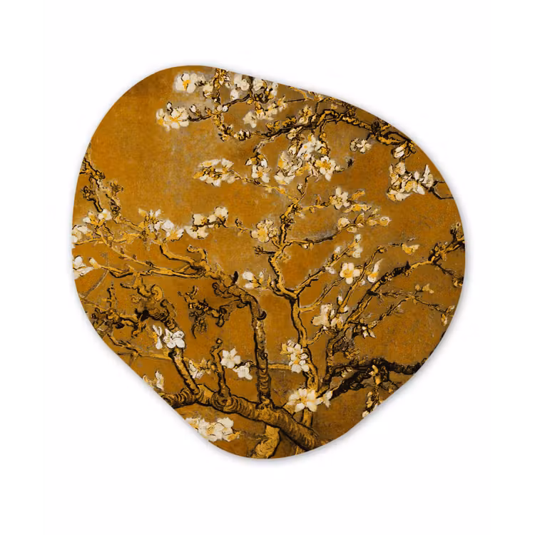 Amandelbloesem - Kunst - Van Gogh - Goud Wandcirkel Organisch Forex 3mm klein -3d