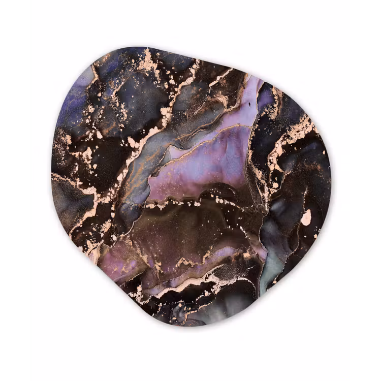 Marmer - Goud - Roze Wandcirkel Organisch Forex 3mm klein -3d