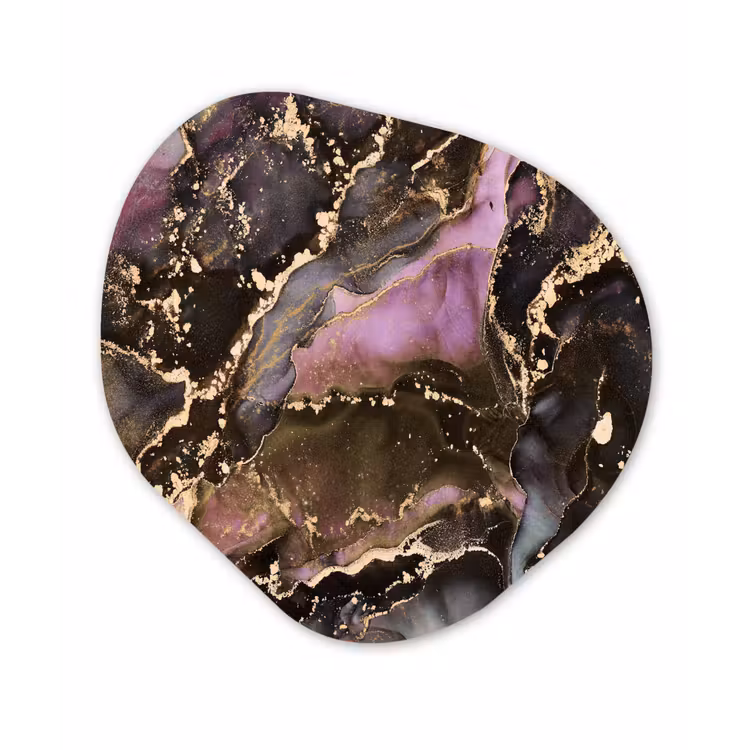 Marmer - Gold - Steen - Abstract Wandcirkel Organisch Forex 3mm klein -3d