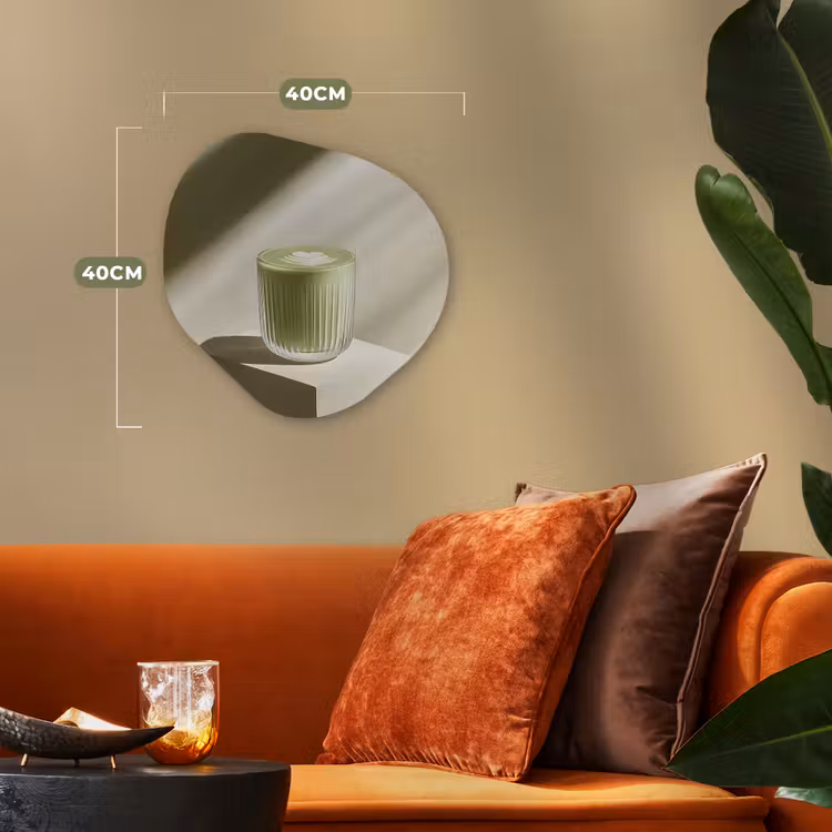 Matcha - Glas - Groen - Minimalistisch Wandcirkel Organisch Forex 3mm klein -sfeer3