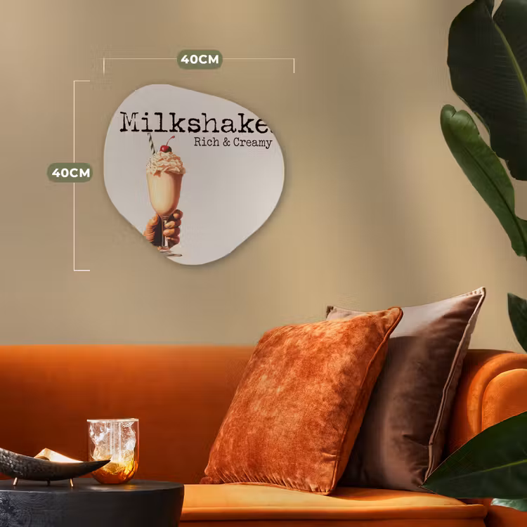 Milkshake - Kers - Rietje Wandcirkel Organisch Forex 3mm klein -sfeer3