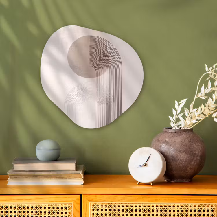Minimalistisch - Cirkel - Lichtgrijs Wandcirkel Organisch Forex 3mm klein -sfeer2