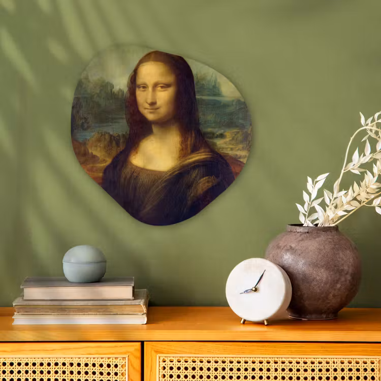 Mona Lisa - Leonardo da Vinci Wandcirkel Organisch Forex 3mm klein -sfeer2