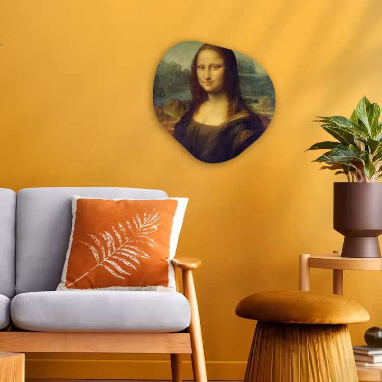 Mona Lisa - Leonardo da Vinci Wandcirkel Organisch Forex 3mm klein -sfeer4