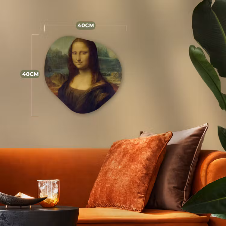 Mona Lisa - Leonardo da Vinci Wandcirkel Organisch Forex 3mm klein -sfeer3