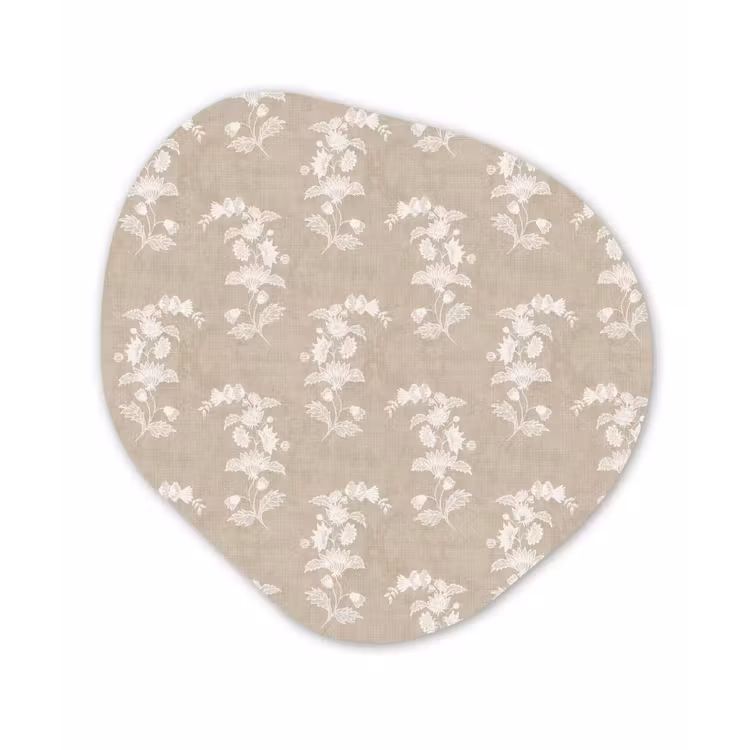 Motief - Beige - Linnen Wandcirkel Organisch Forex 3mm klein 629 -3d