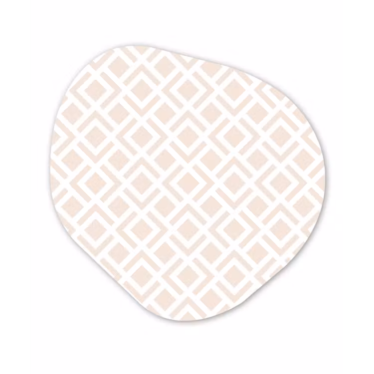 Patronen - Abstract - Beige - Geometrie Wandcirkel Organisch Forex 3mm klein 629 -3d