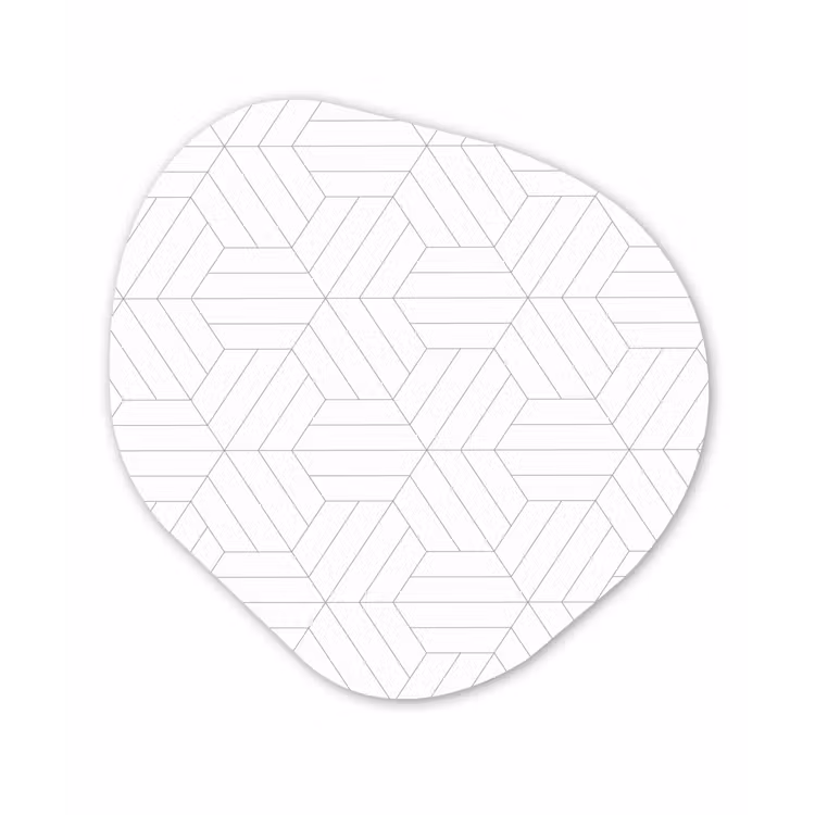 Patroon - Lijn - Design - Zwart - Wit Wandcirkel Organisch Forex 3mm klein 629 -3d