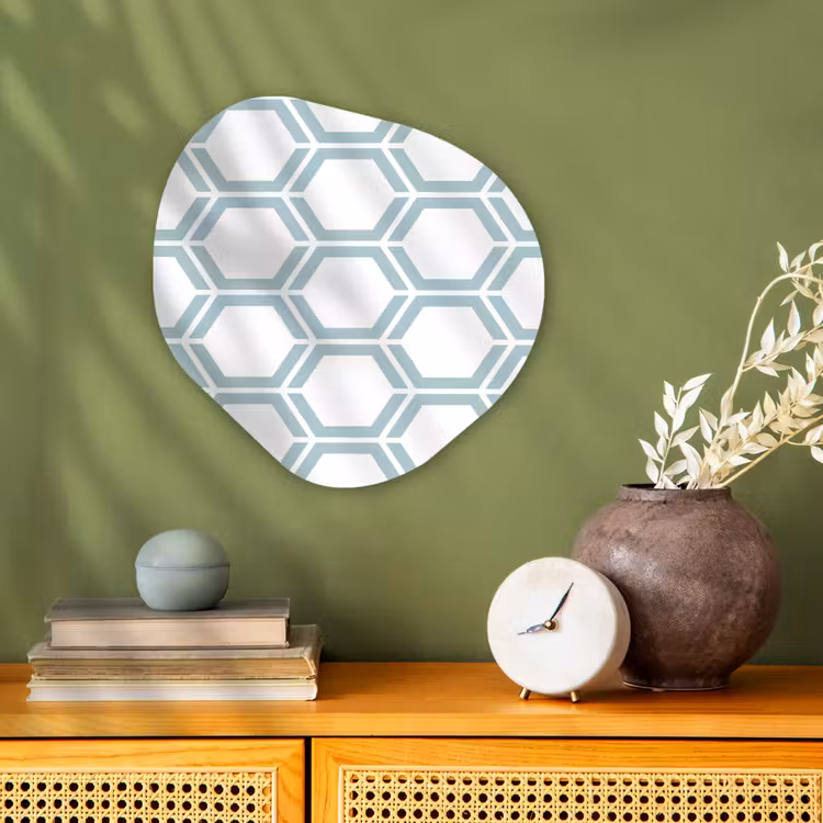 Patroon - Lijn - Design - Hexagon Wandcirkel Organisch Forex 3mm klein 629 -sfeer2