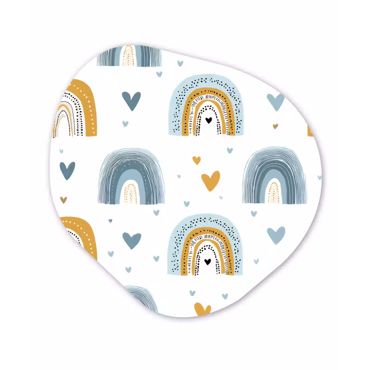 Patroon - Regenboog - Hartjes Wandcirkel Organisch Forex 3mm klein -3d