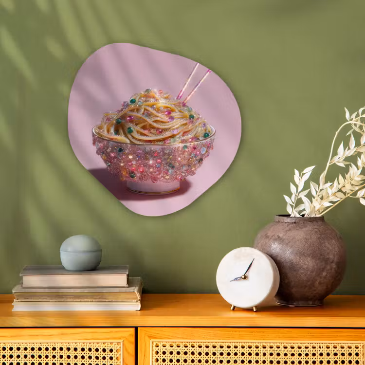 Noodles - Edelstenen - Stokjes - Roze Wandcirkel Organisch Forex 3mm klein -sfeer2
