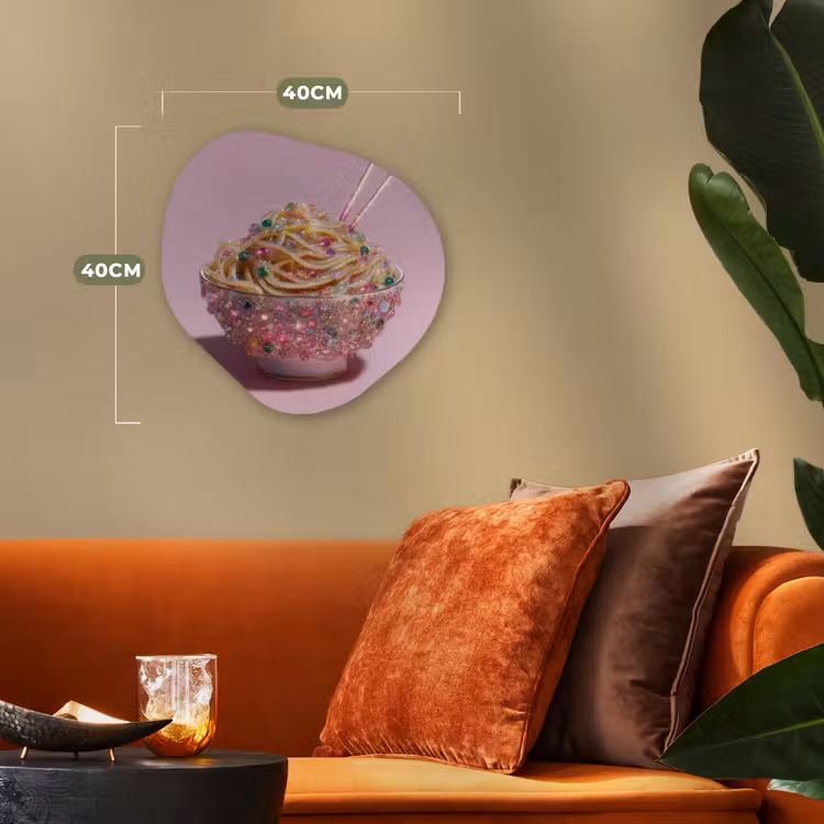 Noodles - Edelstenen - Stokjes - Roze Wandcirkel Organisch Forex 3mm klein -sfeer3