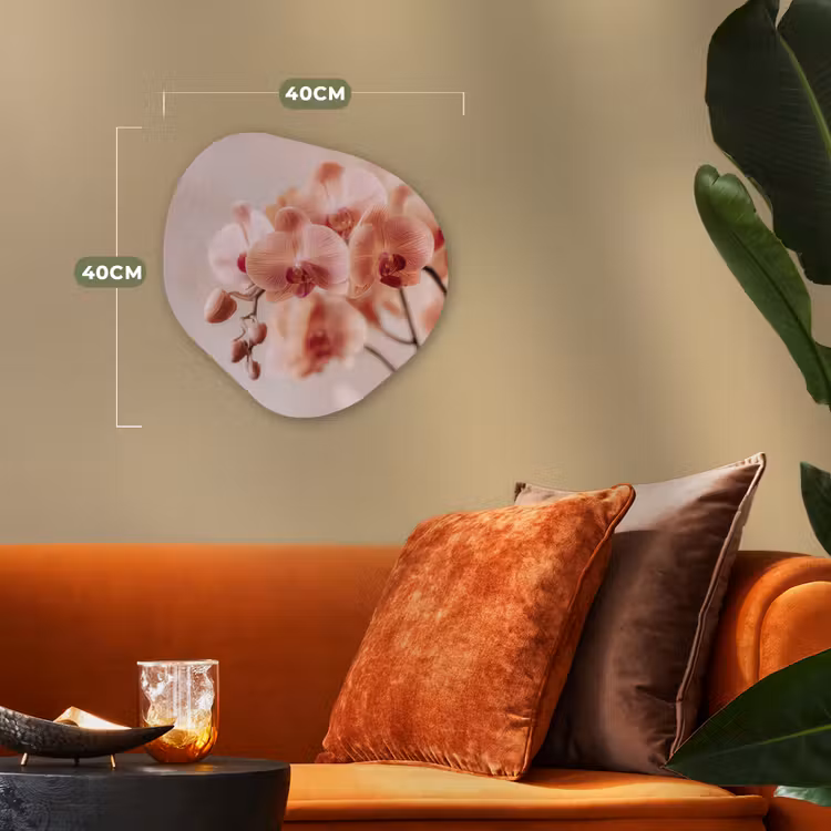 Orchidee - Bloemen - Roze - Bloemblaadjes Wandcirkel Organisch Forex 3mm klein -sfeer3