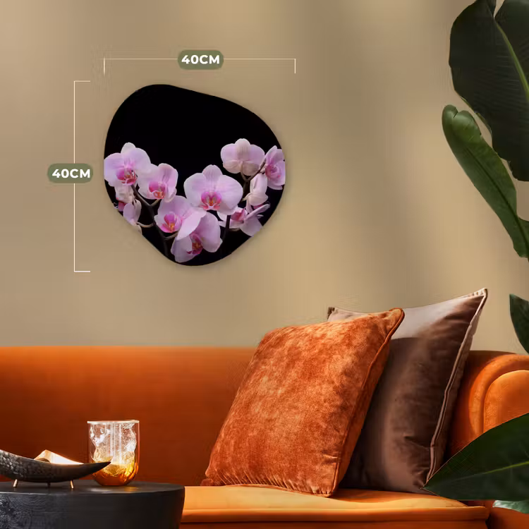 Orchidee - Bloemen - Roze - Flora Wandcirkel Organisch Forex 3mm klein -sfeer3