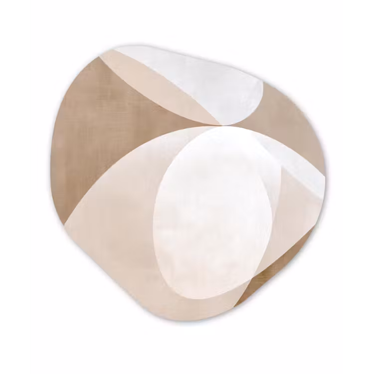 Ovale vormen - Transparant - Zachte overgang Wandcirkel Organisch Forex 3mm klein -3d