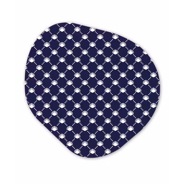 Oceaan - Schelp - Blauw - Wit Wandcirkel Organisch Forex 3mm klein 629 -3d