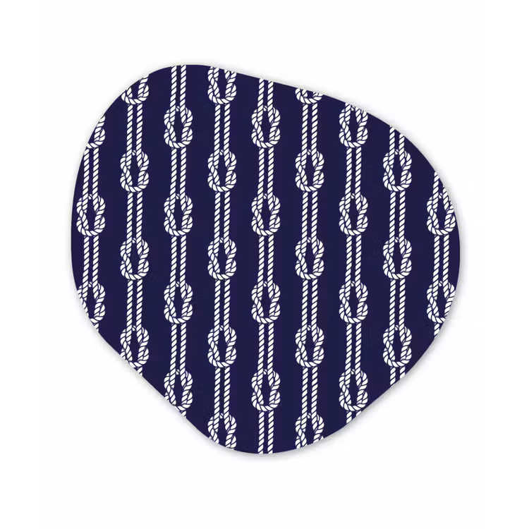 Oceaan - Touw - Blauw - Wit Wandcirkel Organisch Forex 3mm klein 629 -3d