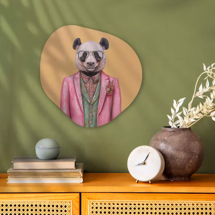 Panda - Pak - Zonnebril - Blauw Wandcirkel Organisch Forex 3mm klein -sfeer2