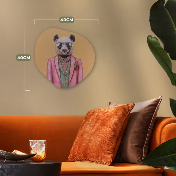 Panda - Pak - Zonnebril - Blauw Wandcirkel Organisch Forex 3mm klein -sfeer3