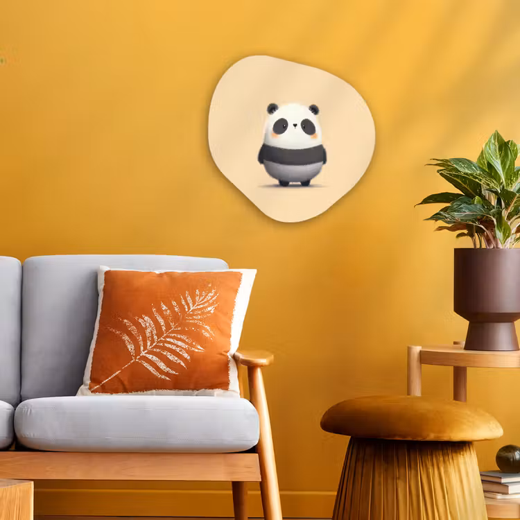 Panda - Beige - Minimalistisch Wandcirkel Organisch Forex 3mm klein -sfeer4
