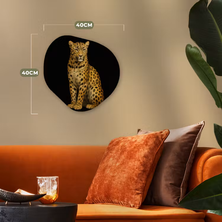 Panter - Realistisch - Bruin Wandcirkel Organisch Forex 3mm klein -sfeer3