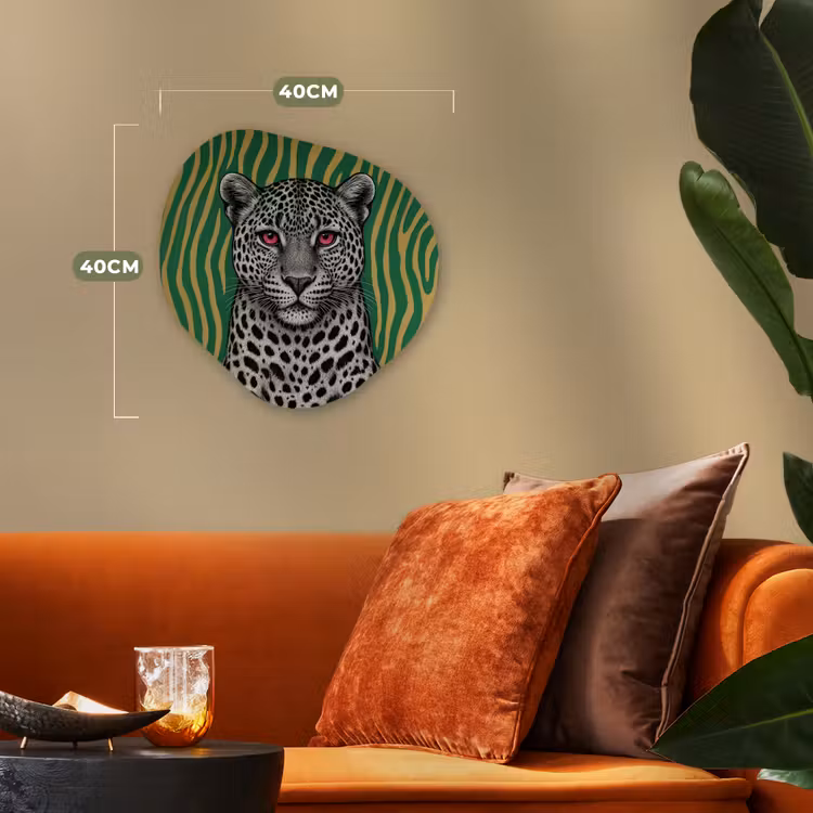 Panter - Zebrapatroon - Groen Wandcirkel Organisch Forex 3mm klein -sfeer3