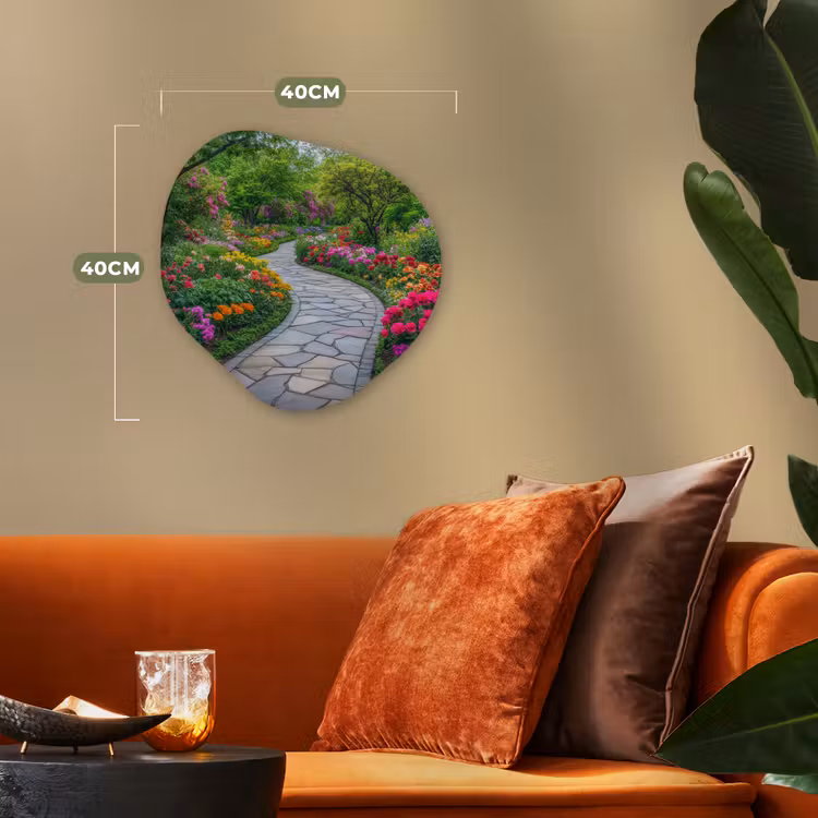 Park - Bloemen - Tuin Wandcirkel Organisch Forex 3mm klein -sfeer3