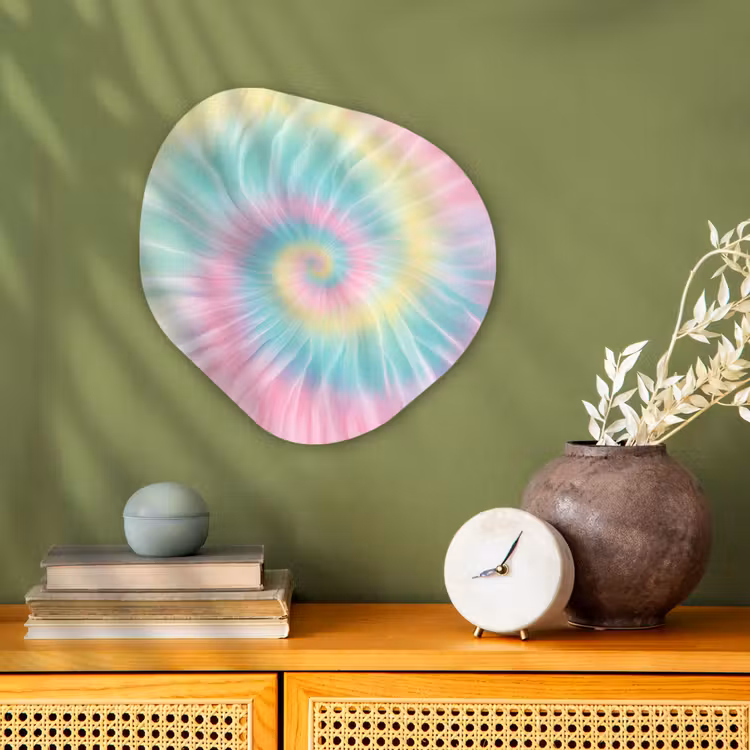 Pasteltinten - Tie dye - Roze Wandcirkel Organisch Forex 3mm klein -sfeer2
