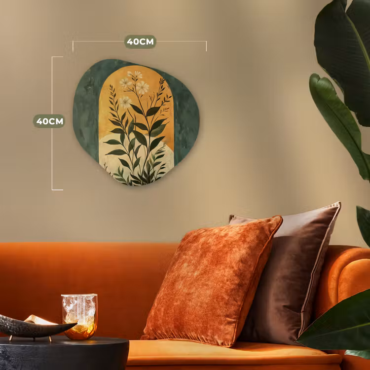 Plant - Bloemen - Wit Wandcirkel Organisch Forex 3mm klein -sfeer3