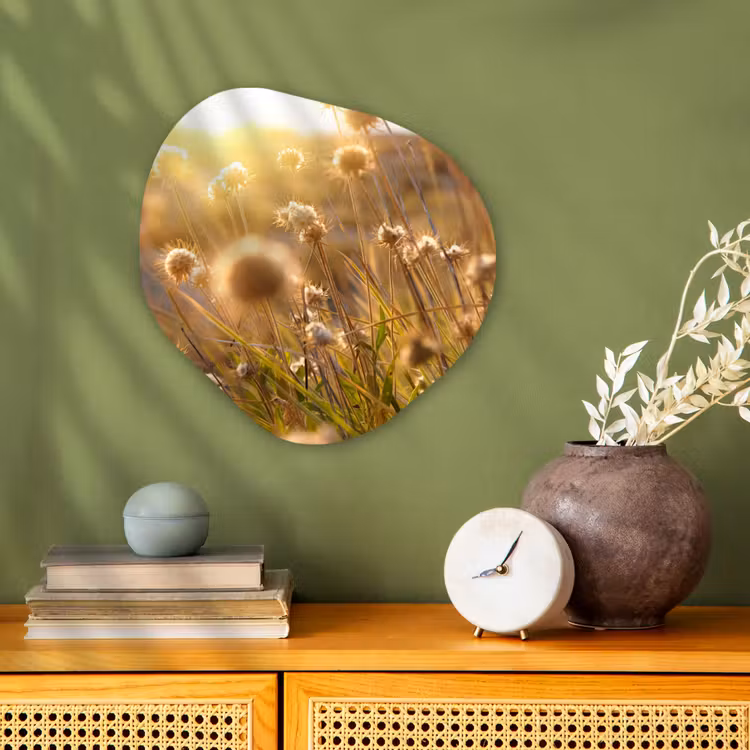 Planten - Natuur - Bloemen - Zon - Horizon Wandcirkel Organisch Forex 3mm klein -sfeer2