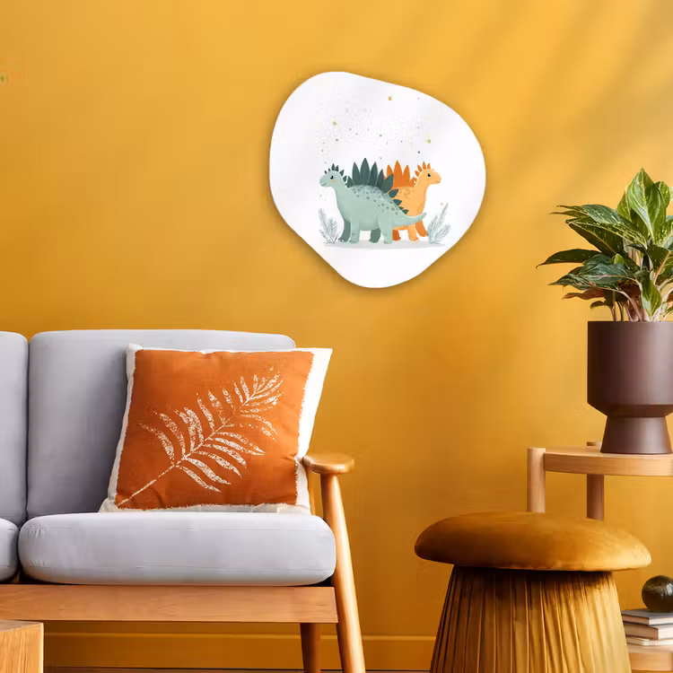 Planten - Sterren - Dinosaurussen - Oranje Wandcirkel Organisch Forex 3mm klein -sfeer4