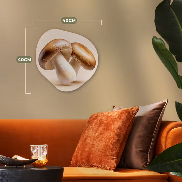 Champignons - Zacht - Beige Wandcirkel Organisch Forex 3mm klein -sfeer3