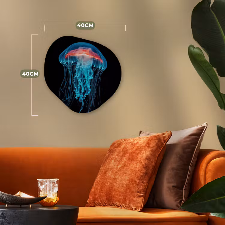 Kwal - Tentakels - Blauw - Licht Wandcirkel Organisch Forex 3mm klein -sfeer3