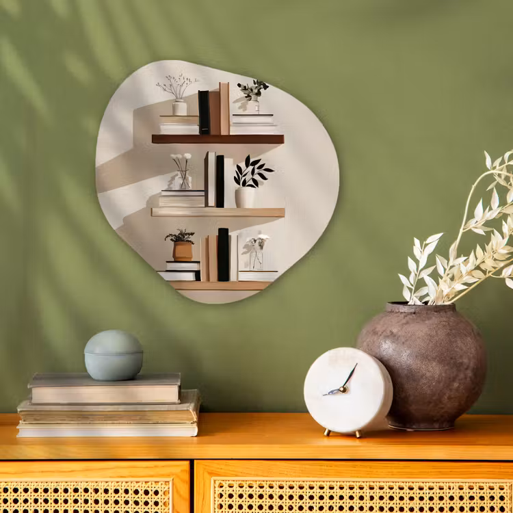 Plankjes - Boeken - Vaasjes - Planten Wandcirkel Organisch Forex 3mm klein -sfeer2