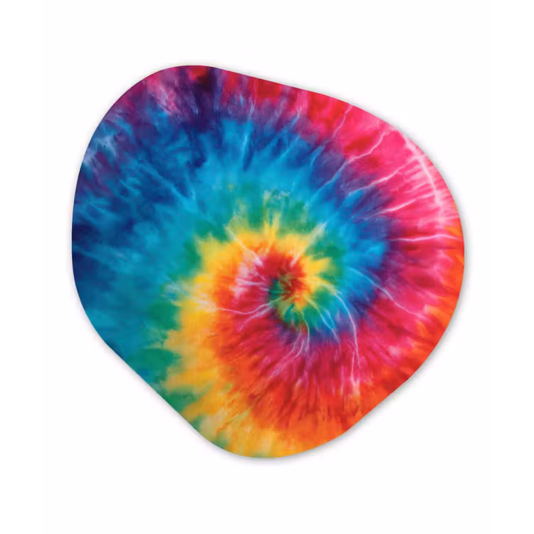 Regenboog - Tie dye - Kleurrijk - Blauw Wandcirkel Organisch Forex 3mm klein -3d