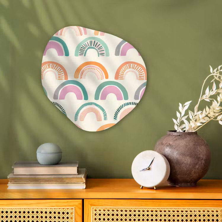 Regenboog - Pastel - Patroon Wandcirkel Organisch Forex 3mm klein -sfeer2