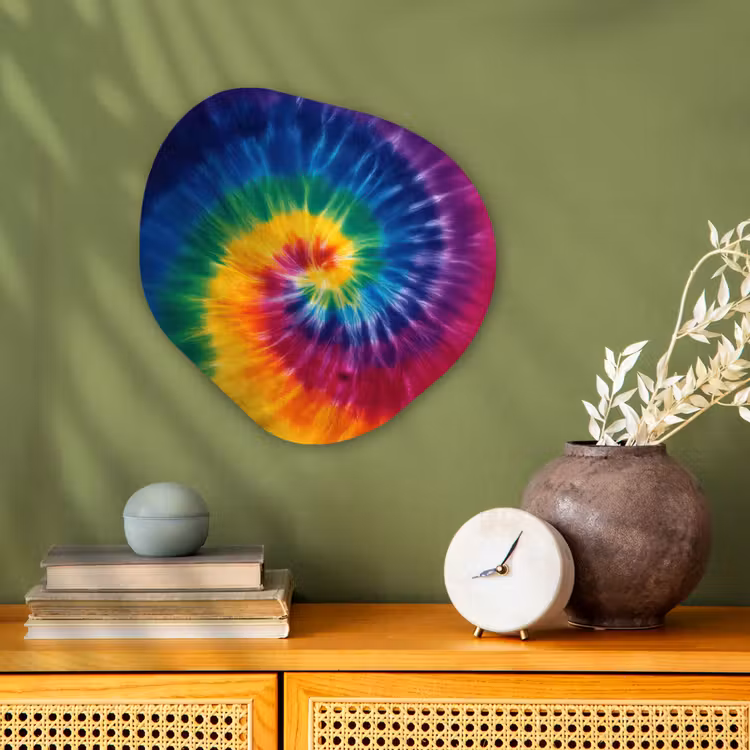 Regenboogkleuren - Spiraal - Kleurrijk Wandcirkel Organisch Forex 3mm klein -sfeer2