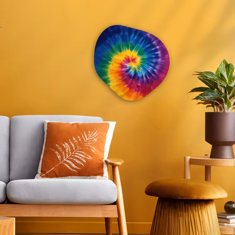 Regenboogkleuren - Spiraal - Kleurrijk Wandcirkel Organisch Forex 3mm klein -sfeer4