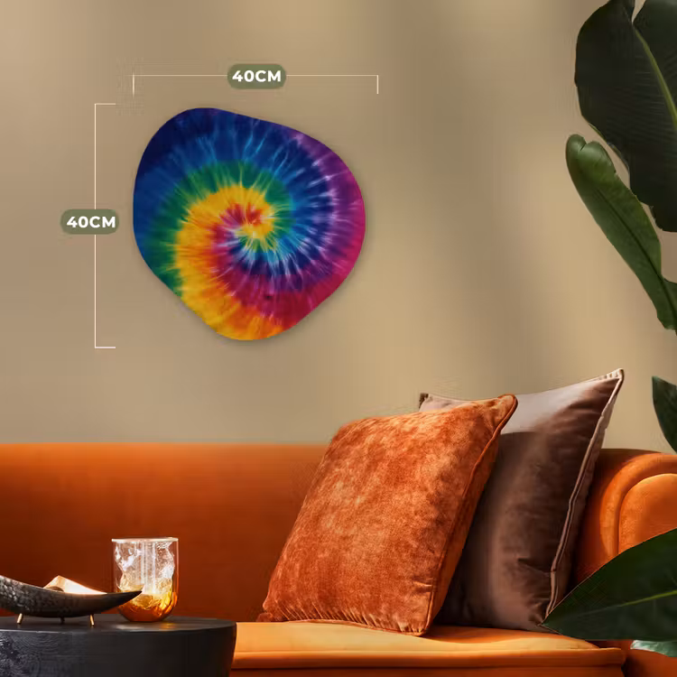 Regenboogkleuren - Spiraal - Kleurrijk Wandcirkel Organisch Forex 3mm klein -sfeer3