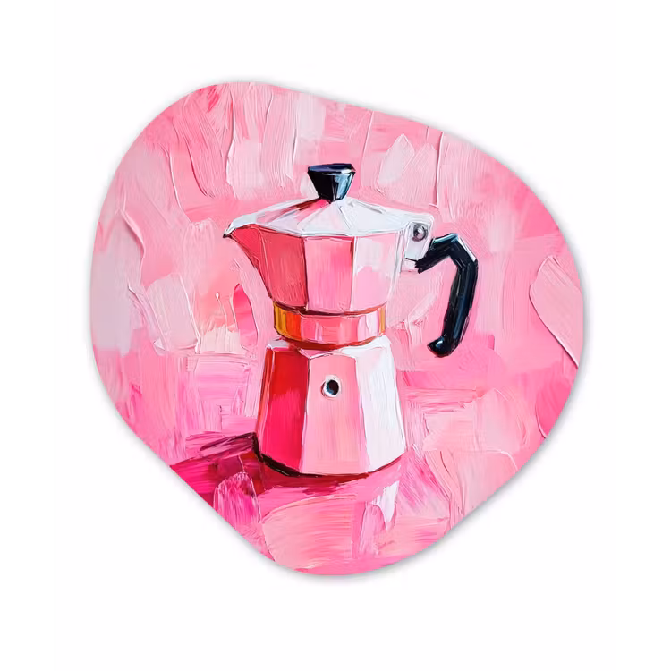 Roze - Verf - Coffee Wandcirkel Organisch Forex 3mm klein -3d