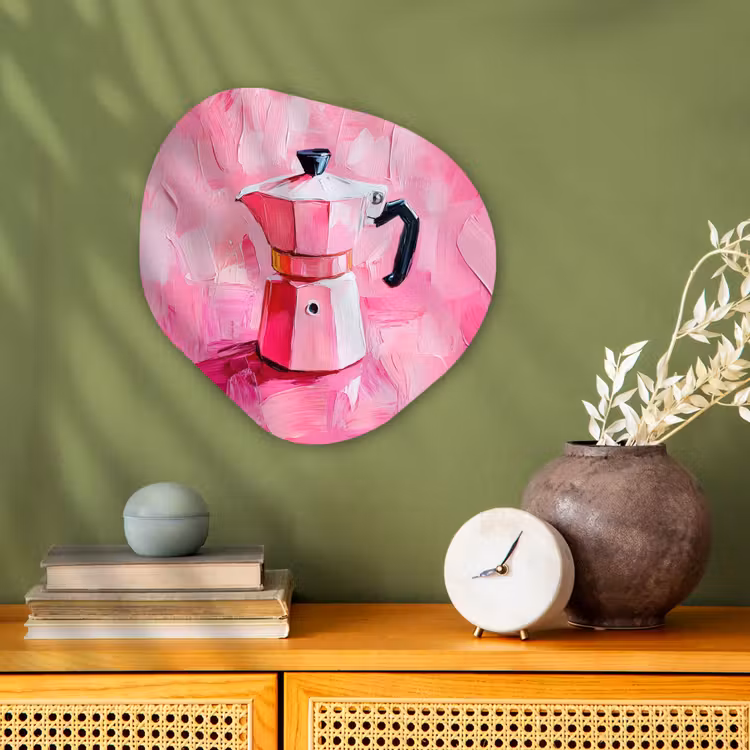 Roze - Verf - Coffee Wandcirkel Organisch Forex 3mm klein -sfeer2