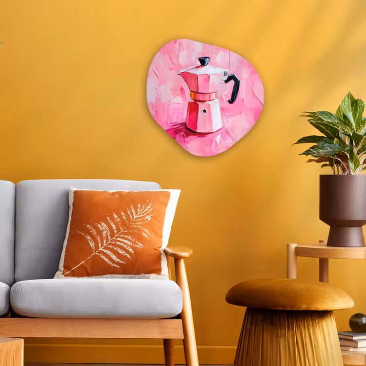 Roze - Verf - Coffee Wandcirkel Organisch Forex 3mm klein -sfeer4