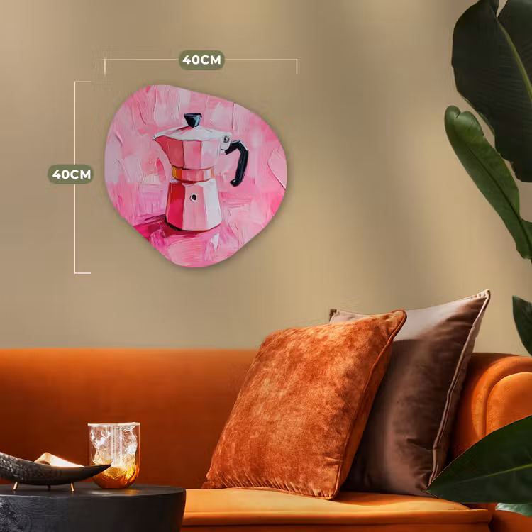 Roze - Verf - Coffee Wandcirkel Organisch Forex 3mm klein -sfeer3
