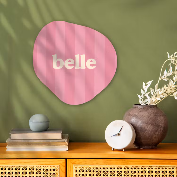 Roze - Gestreept - Belle Wandcirkel Organisch Forex 3mm klein -sfeer2
