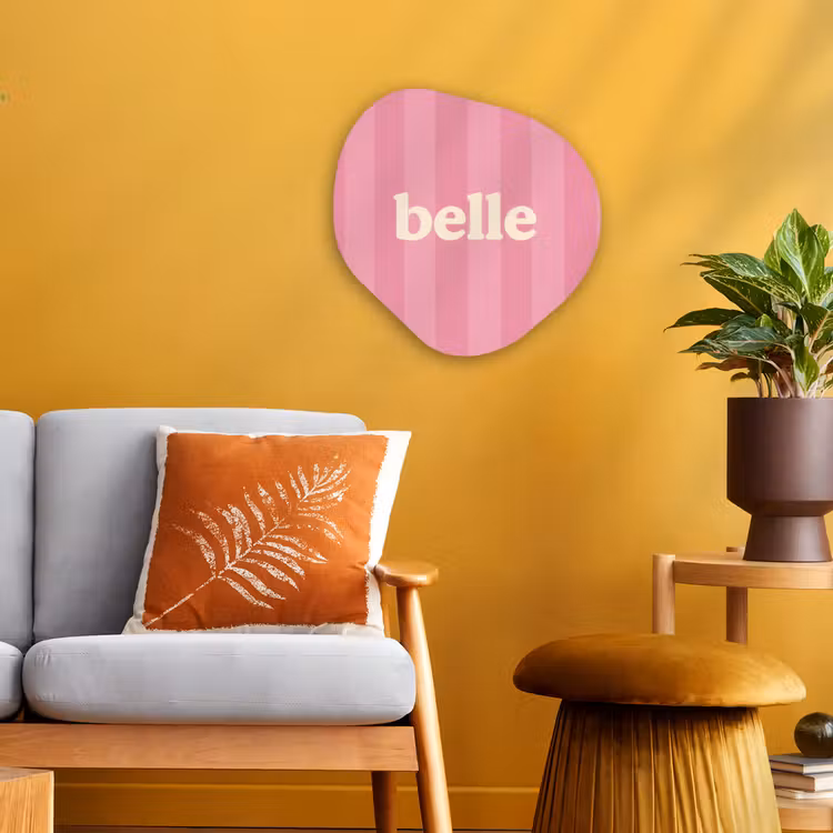 Roze - Gestreept - Belle Wandcirkel Organisch Forex 3mm klein -sfeer4