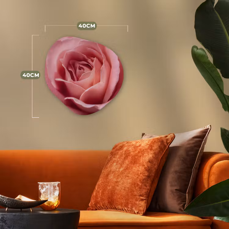 Roze - Roos - Romantisch Wandcirkel Organisch Forex 3mm klein -sfeer3