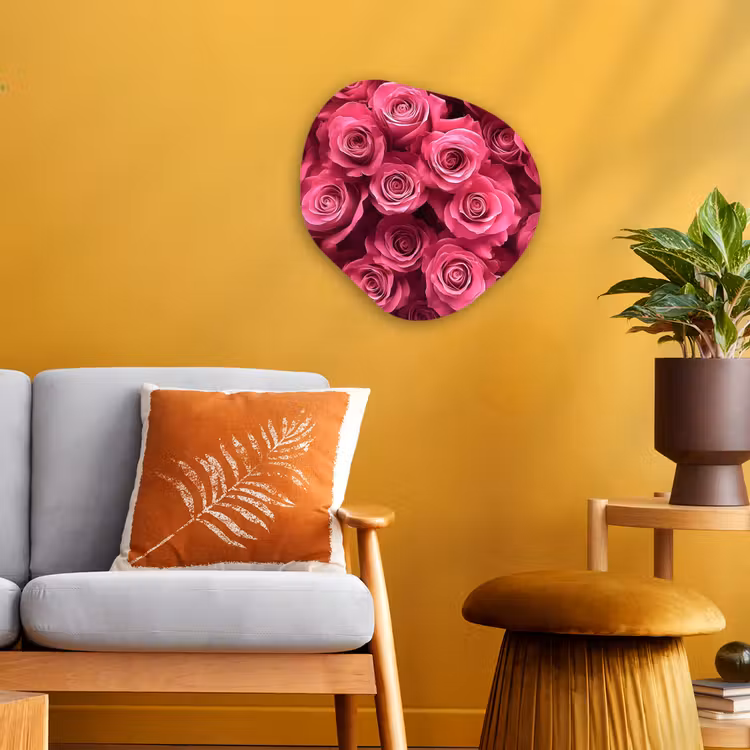 Rozen - Pink - Bloem Wandcirkel Organisch Forex 3mm klein -sfeer4