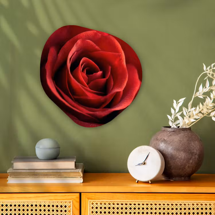 Rood - Roos - Romantisch Wandcirkel Organisch Forex 3mm klein -sfeer2